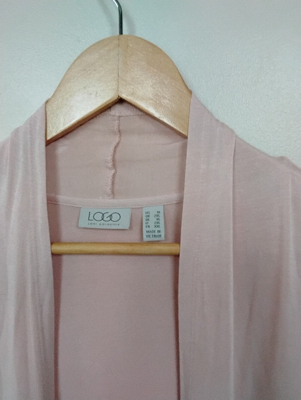 LOGO by Lori Goldstein Soft Blush Pink Lightweight Coverup